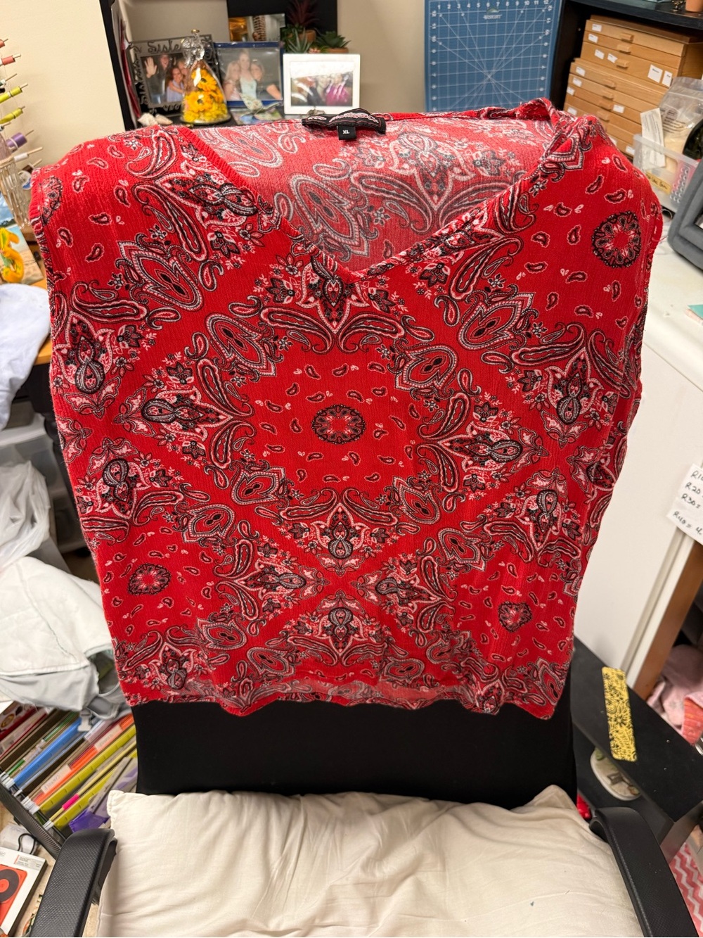 Womens Red Bandana Sleeveless Top